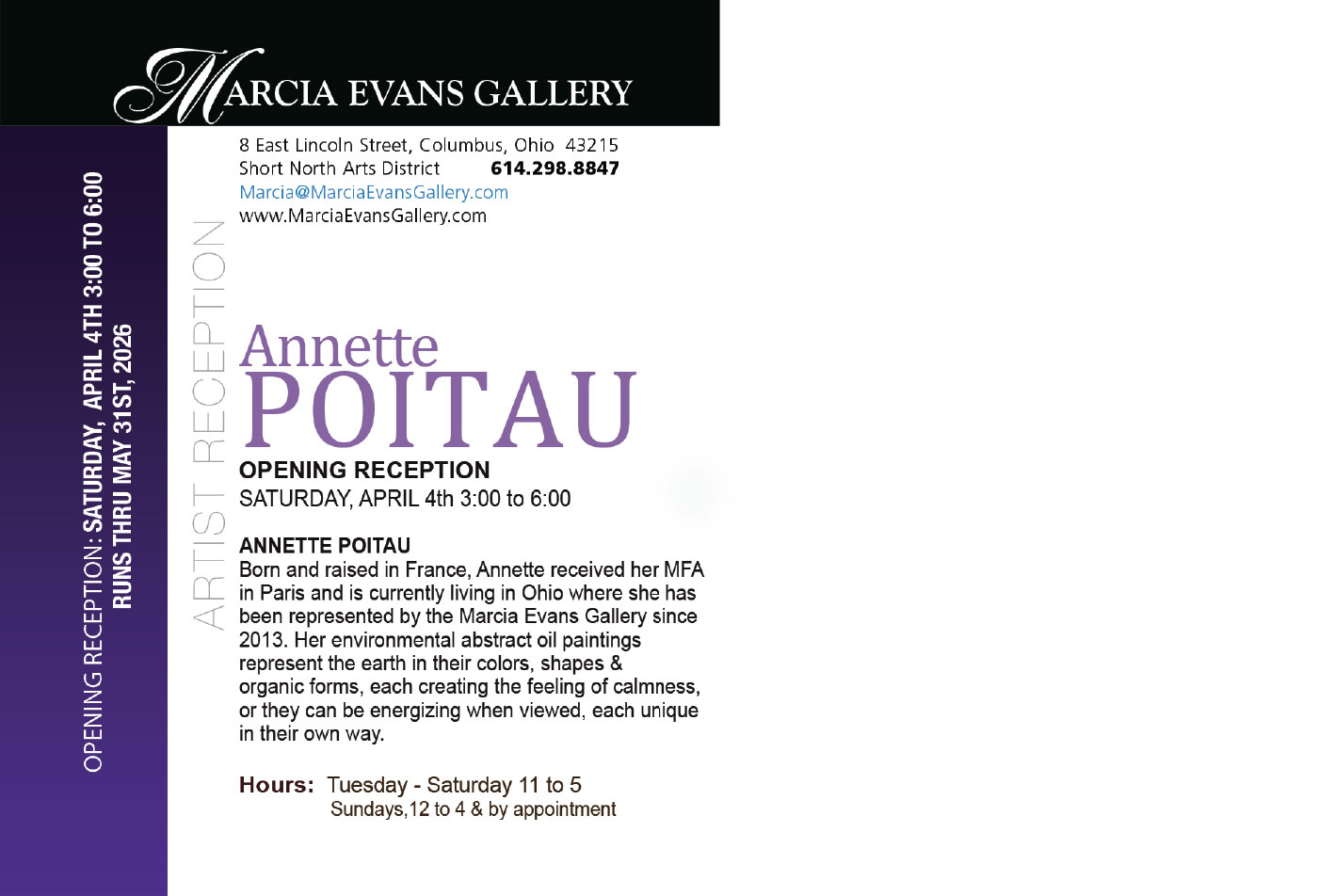 Postcard, Artist Reception: Annette Poitau